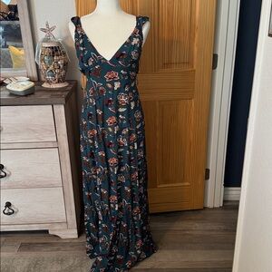 Dress Forum Teal Floral Maxi Dress